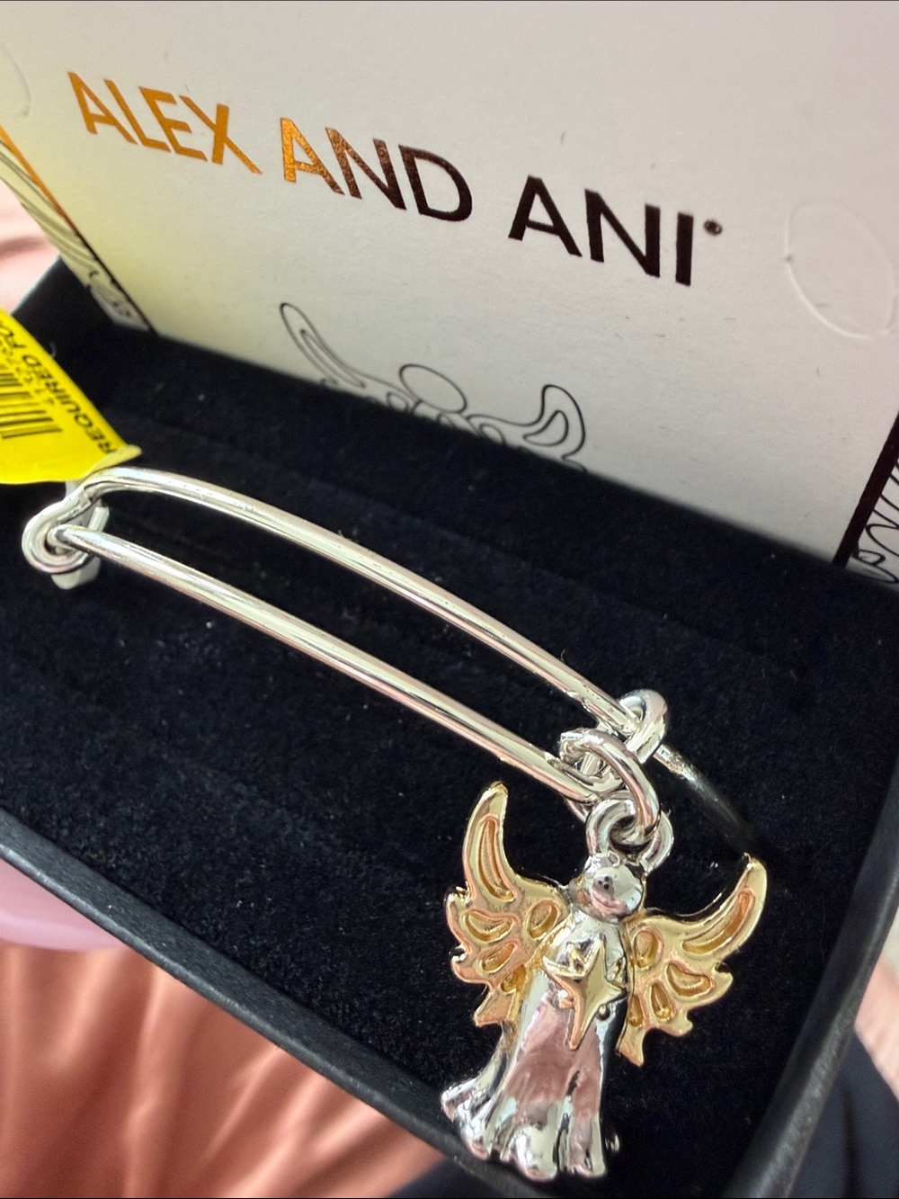 Alex and Ani Silver Bracelet with Gold Accent Charm - Angel